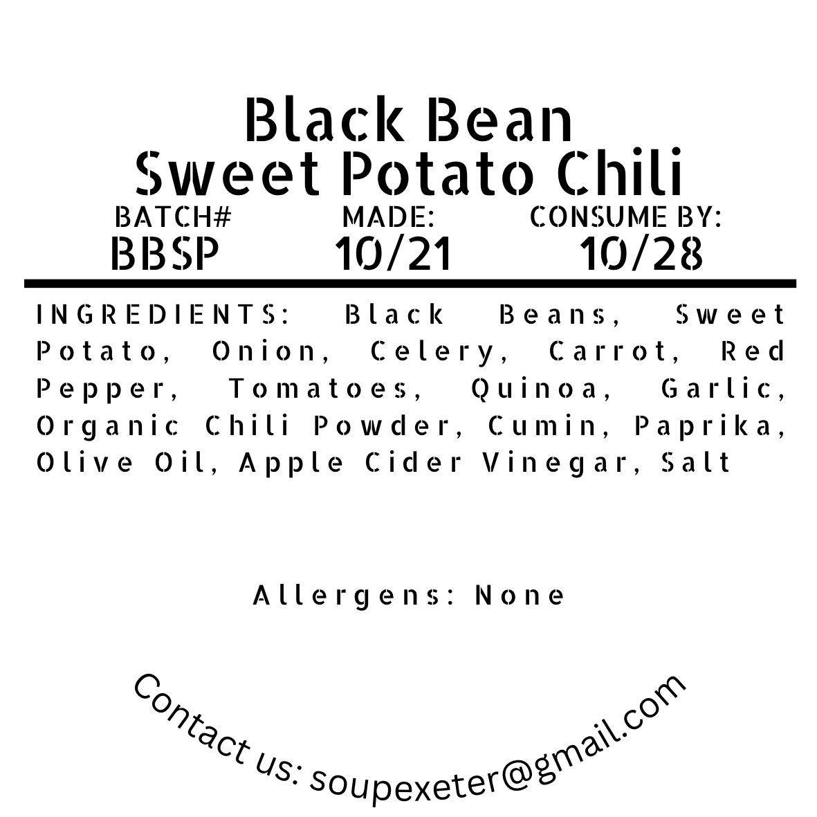 Black Bean Sweet Potato Chili (V)